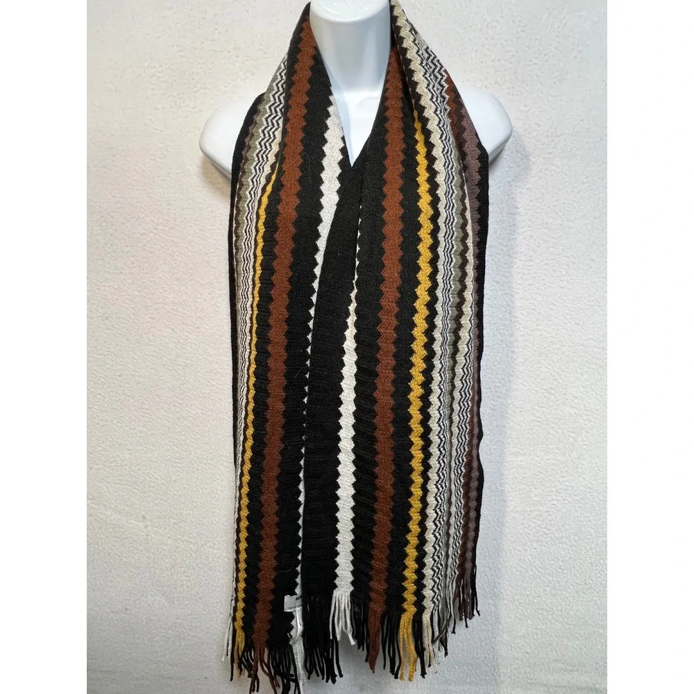 Missoni for Target 20th Anniversary‎ Scarf Zigzag Wool Blend Multicolor Fringed
